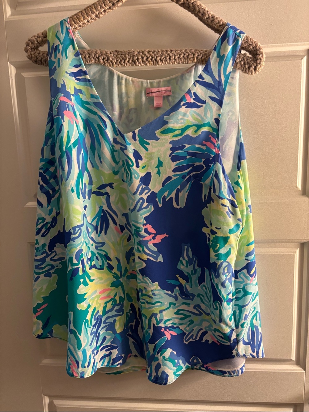 Lilly Pulitzer Silk Tank Top - Wade And Sea - L